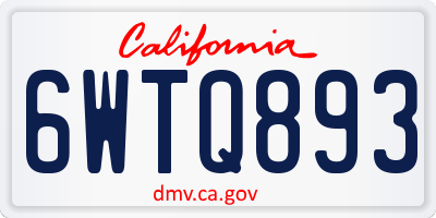 CA license plate 6WTQ893