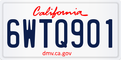 CA license plate 6WTQ901