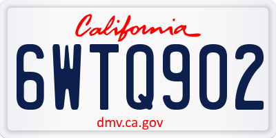 CA license plate 6WTQ902