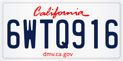 CA license plate 6WTQ916