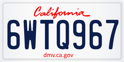 CA license plate 6WTQ967
