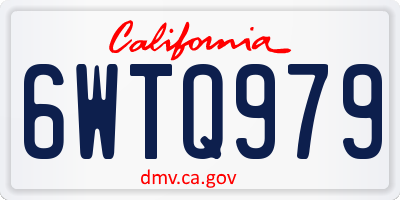 CA license plate 6WTQ979