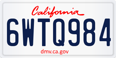CA license plate 6WTQ984