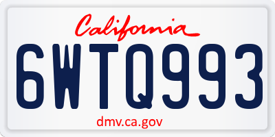 CA license plate 6WTQ993
