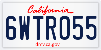 CA license plate 6WTR055