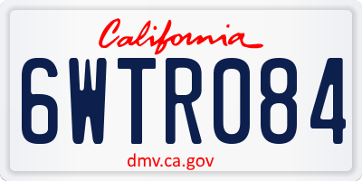 CA license plate 6WTR084