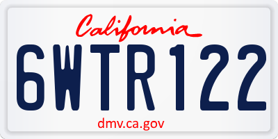 CA license plate 6WTR122