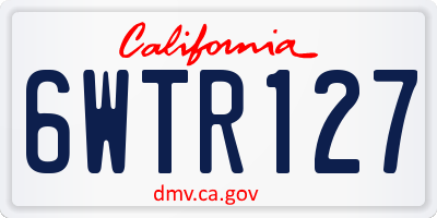 CA license plate 6WTR127