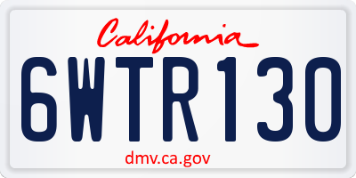 CA license plate 6WTR130