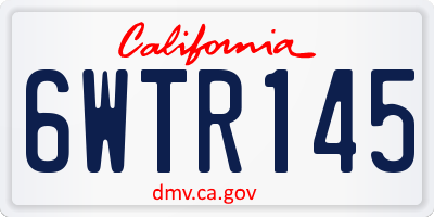 CA license plate 6WTR145