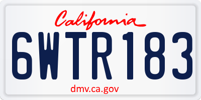 CA license plate 6WTR183
