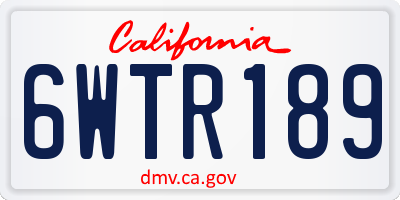 CA license plate 6WTR189