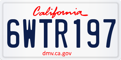 CA license plate 6WTR197