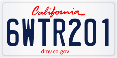 CA license plate 6WTR201
