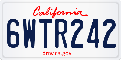 CA license plate 6WTR242