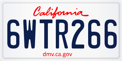CA license plate 6WTR266