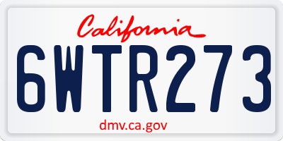 CA license plate 6WTR273