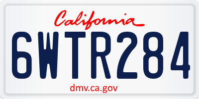 CA license plate 6WTR284