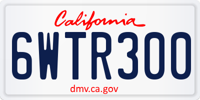 CA license plate 6WTR300