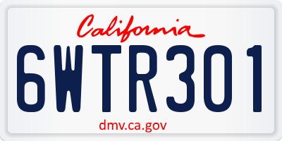 CA license plate 6WTR301