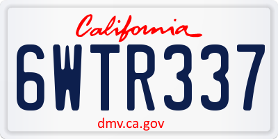 CA license plate 6WTR337