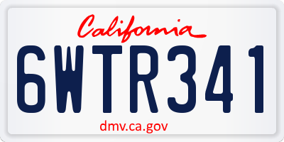 CA license plate 6WTR341