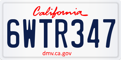 CA license plate 6WTR347