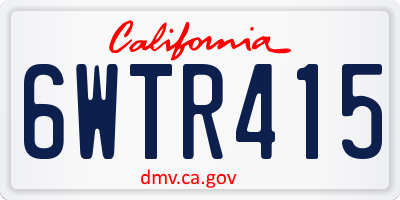 CA license plate 6WTR415