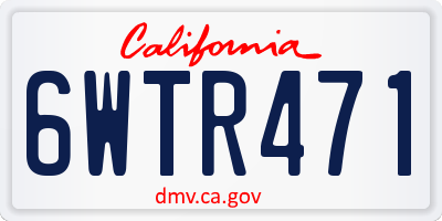 CA license plate 6WTR471