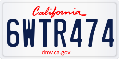 CA license plate 6WTR474