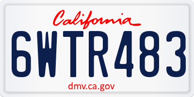 CA license plate 6WTR483