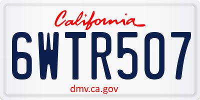 CA license plate 6WTR507