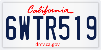 CA license plate 6WTR519