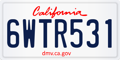 CA license plate 6WTR531