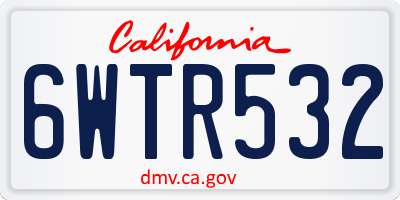 CA license plate 6WTR532