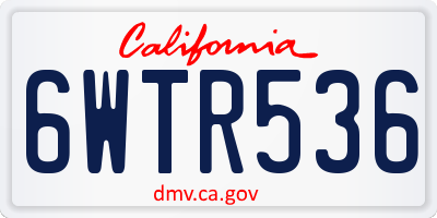CA license plate 6WTR536