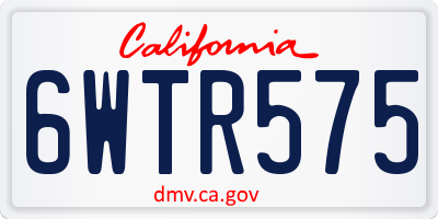 CA license plate 6WTR575
