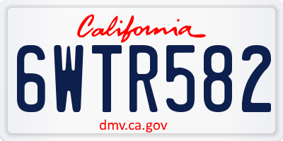 CA license plate 6WTR582
