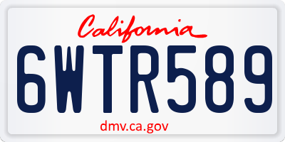 CA license plate 6WTR589