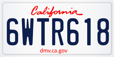 CA license plate 6WTR618