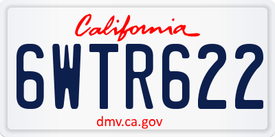 CA license plate 6WTR622