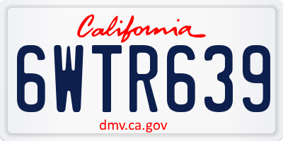 CA license plate 6WTR639