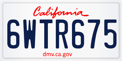 CA license plate 6WTR675