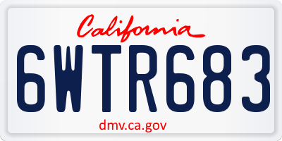 CA license plate 6WTR683