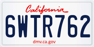 CA license plate 6WTR762