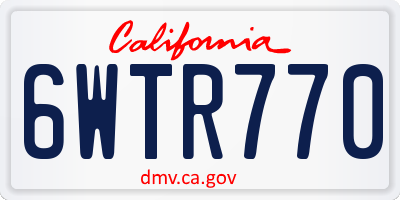CA license plate 6WTR770