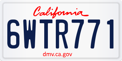 CA license plate 6WTR771