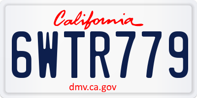 CA license plate 6WTR779
