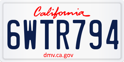 CA license plate 6WTR794