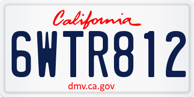 CA license plate 6WTR812